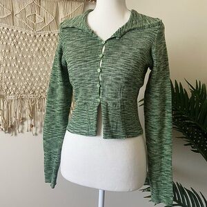 LA Hearts Uptown Keyhole Collared Cardigan – XS – Green